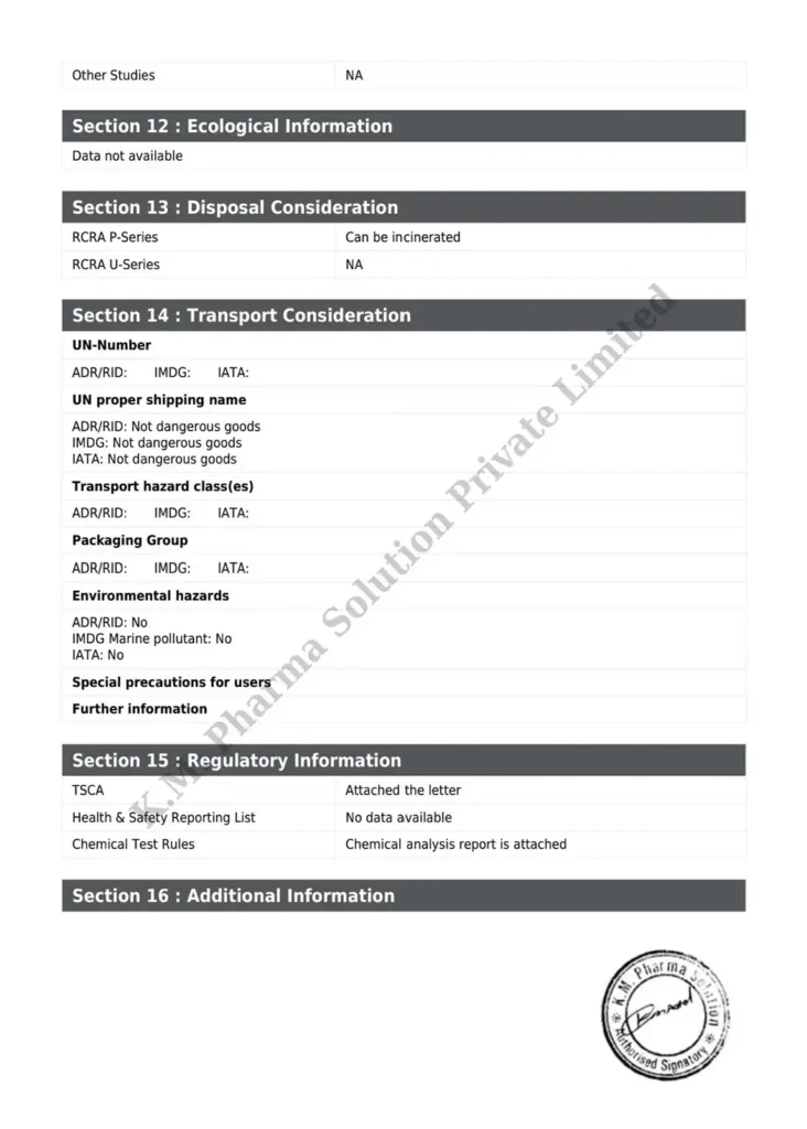 Methylparaben msds 4