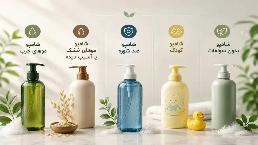 نمونه گروه های مواد اولیه مورد استفاده در انواع شامپو